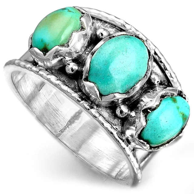 Three Stone Turquoise Rings